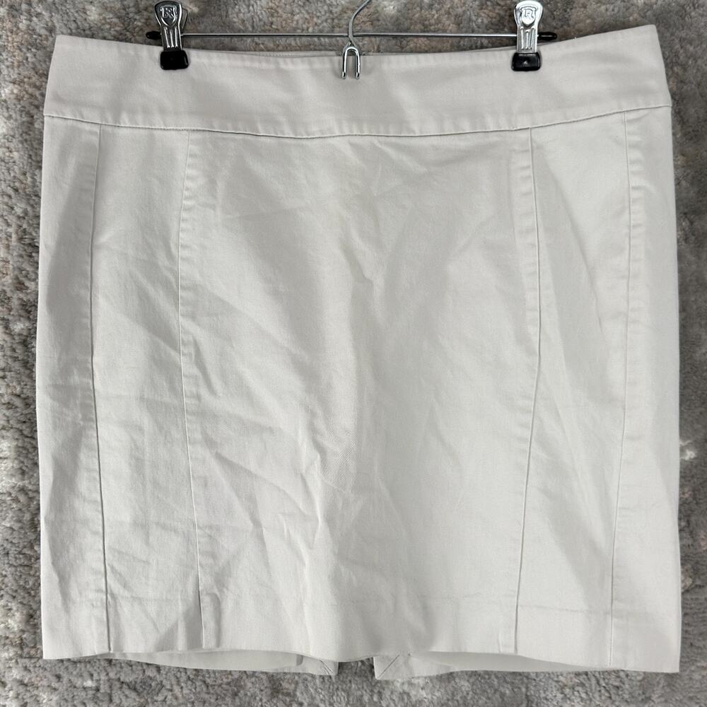 Express Size 14 Minimalist‎ Career Preppy Knee Length Skirt Gray Zip Casual